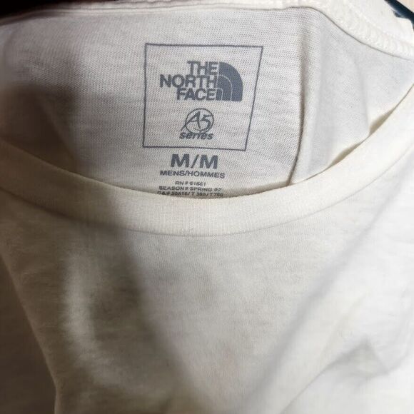 The North Face T-Shirt Men's Medium White 100% Cotton Crew Neck Short Sleeve - Picture 4 of 6